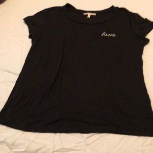 Soft black tee with “love” on left breast
